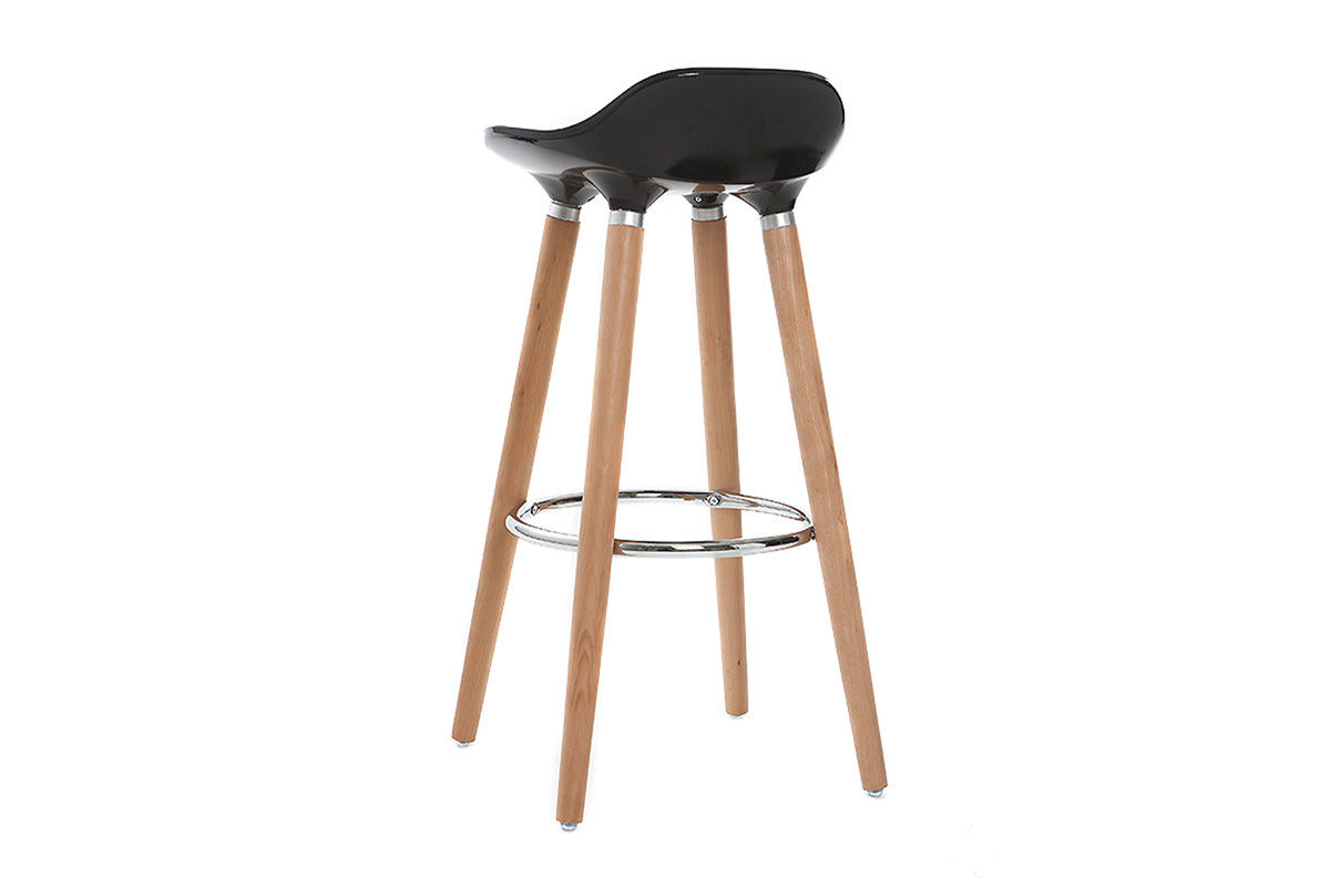 Design-Barhocker Schwarz skandinavisch 2er-Set GILDA