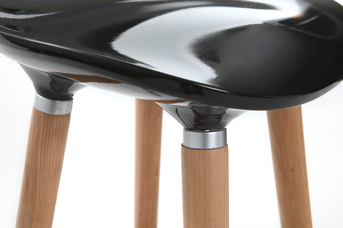 Design-Barhocker Schwarz skandinavisch 2er-Set GILDA