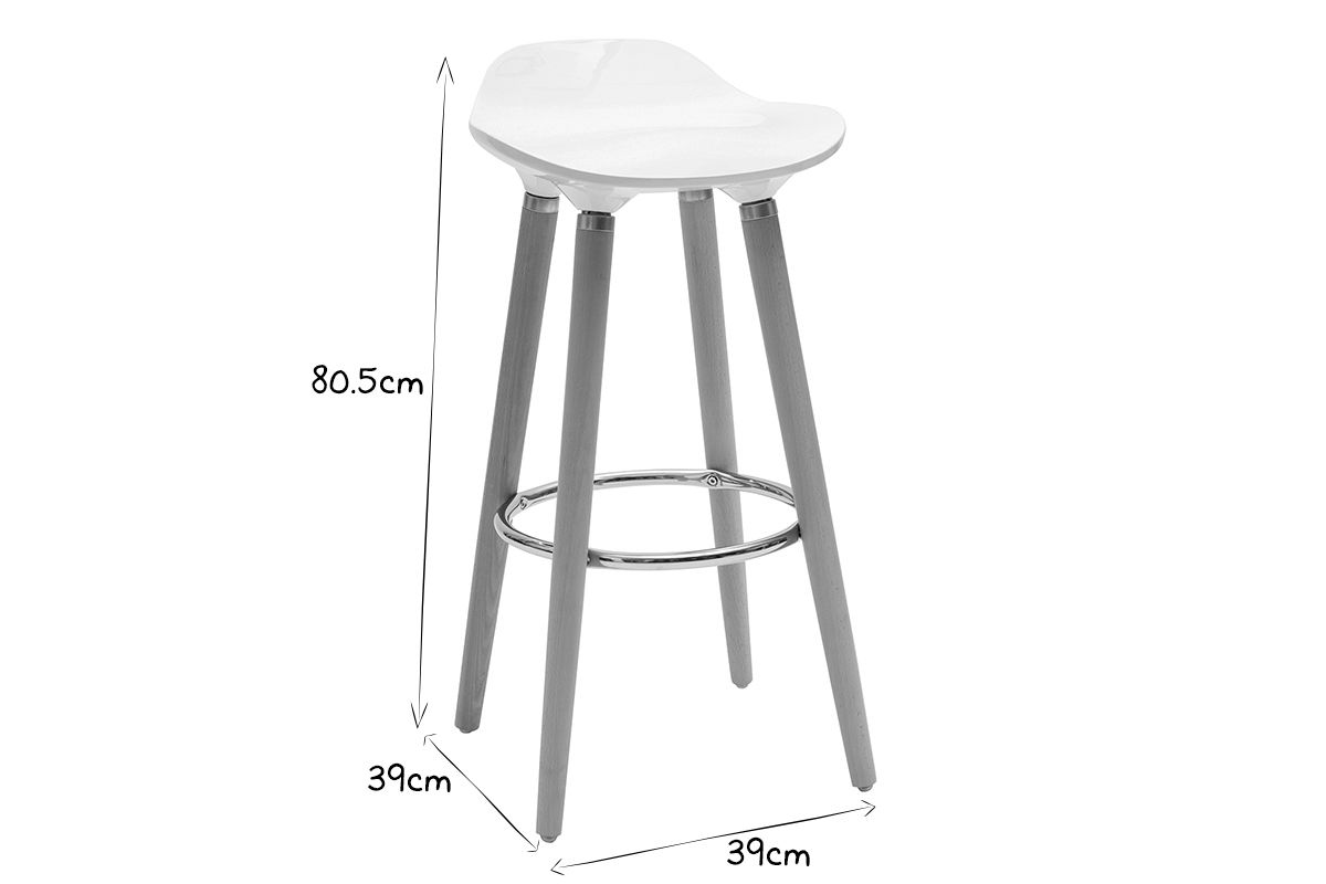 Design-Barhocker Schwarz skandinavisch 2er-Set GILDA