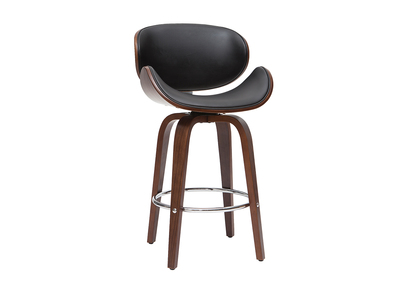 Design-Barhocker Schwarz und dunkles Holz 65 cm WALNUT