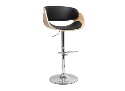 Design-Barhocker Schwarz und helles Holz BENT