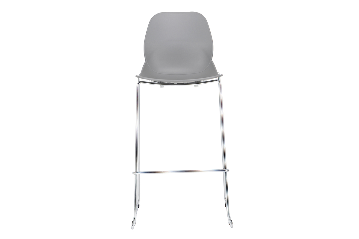 Design-Barhocker stapelbar grau 76,5cm - 2er-Satz TROCADERO