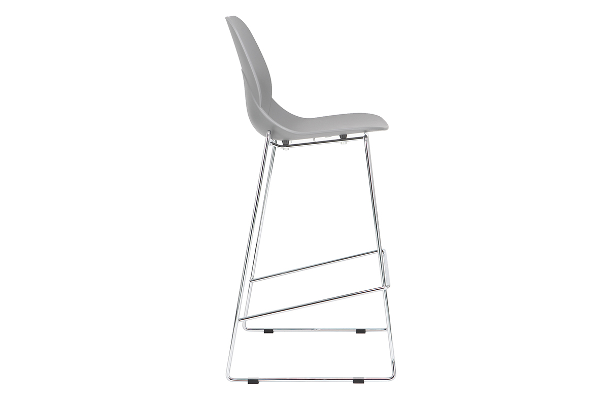 Design-Barhocker stapelbar grau 76,5cm - 2er-Satz TROCADERO
