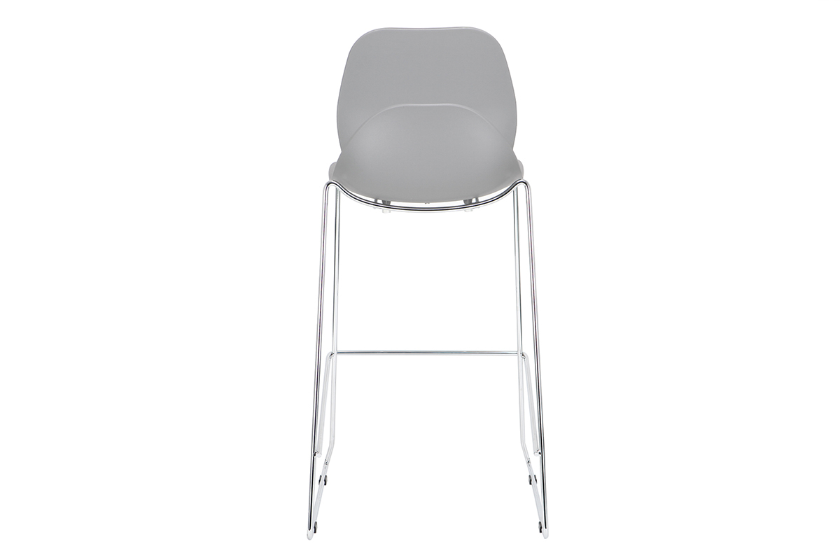 Design-Barhocker stapelbar grau 76,5cm - 2er-Satz TROCADERO