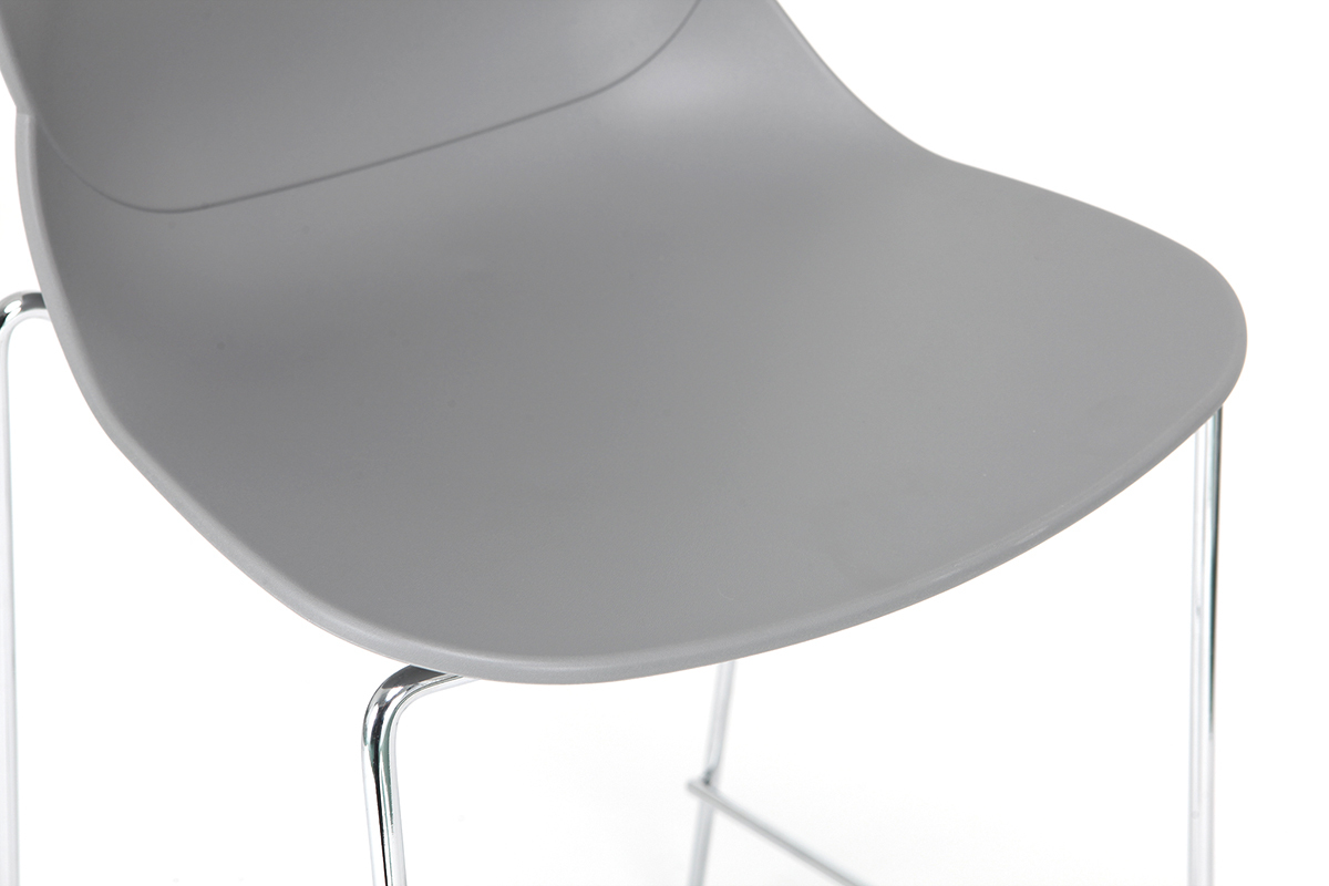 Design-Barhocker stapelbar grau 76,5cm - 2er-Satz TROCADERO