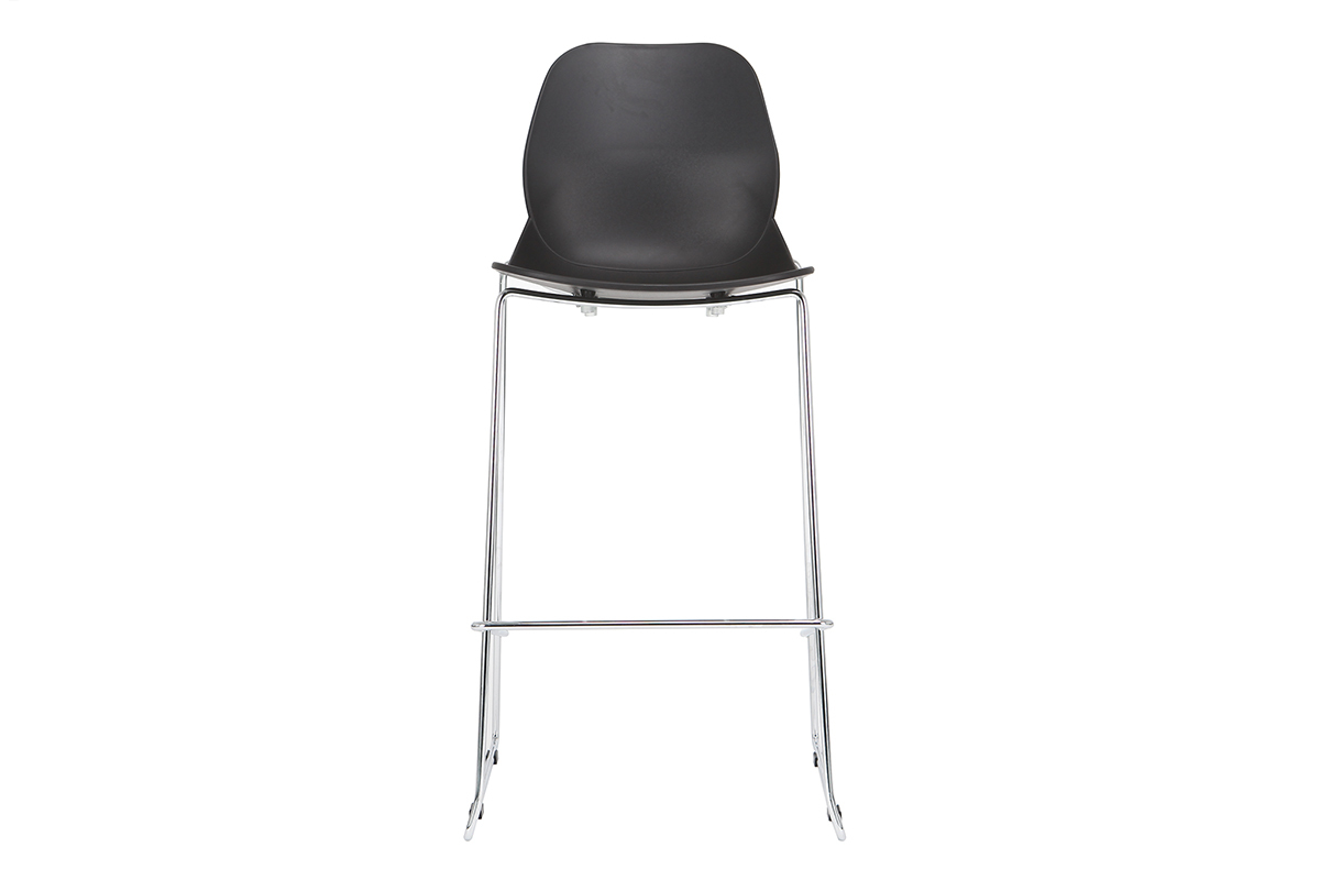 Design-Barhocker stapelbar schwarz 76,5cm - 2er-Satz TROCADERO