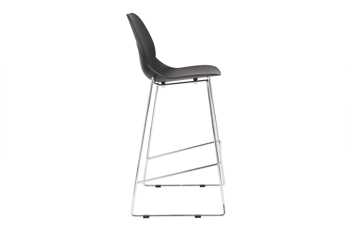 Design-Barhocker stapelbar schwarz 76,5cm - 2er-Satz TROCADERO