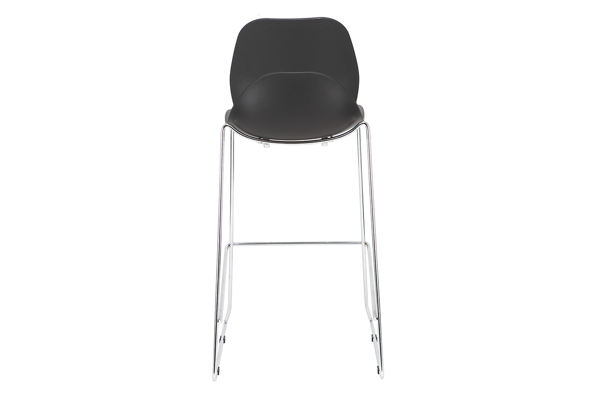 Design-Barhocker stapelbar schwarz 76,5cm - 2er-Satz TROCADERO