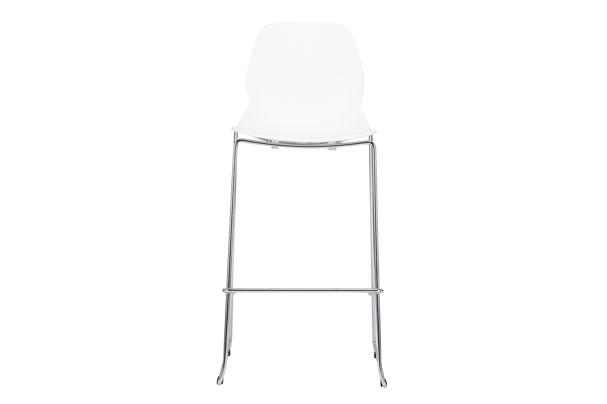 Design-Barhocker stapelbar wei 76,5cm - 2er-Satz TROCADERO
