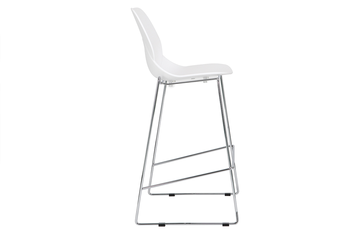 Design-Barhocker stapelbar wei 76,5cm - 2er-Satz TROCADERO