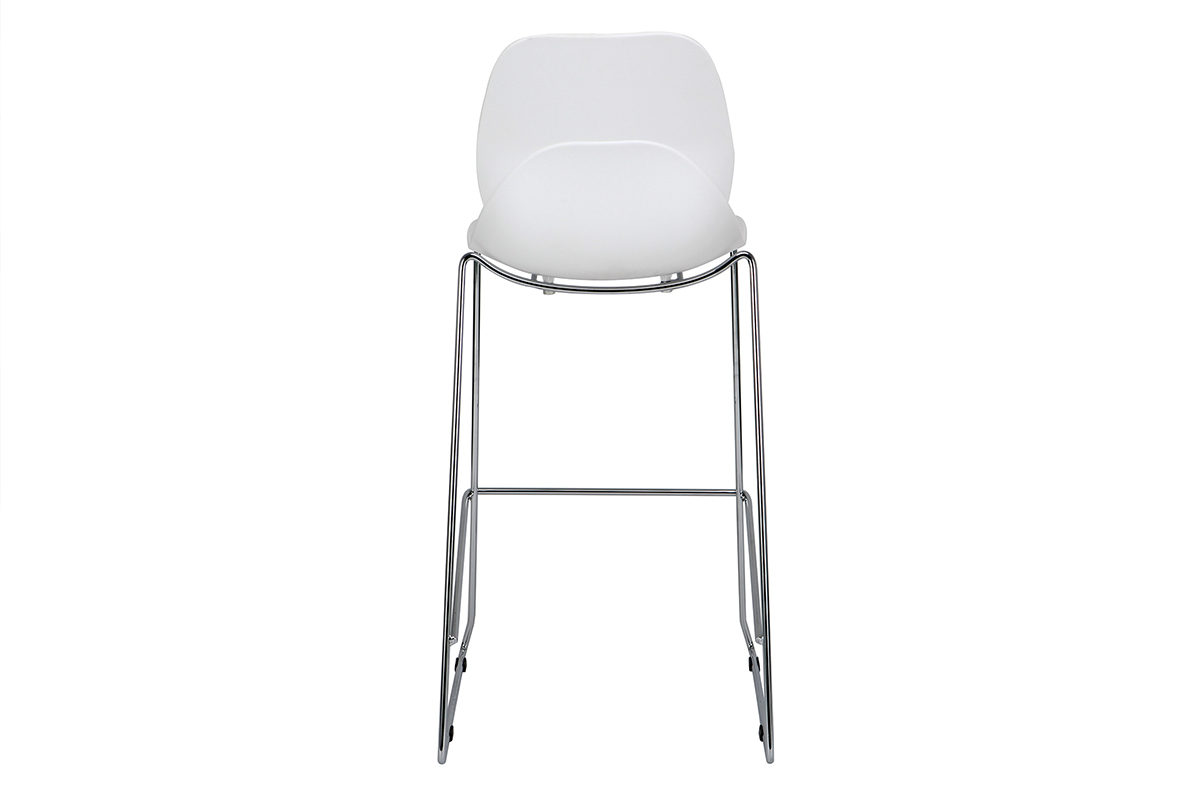 Design-Barhocker stapelbar wei 76,5cm - 2er-Satz TROCADERO