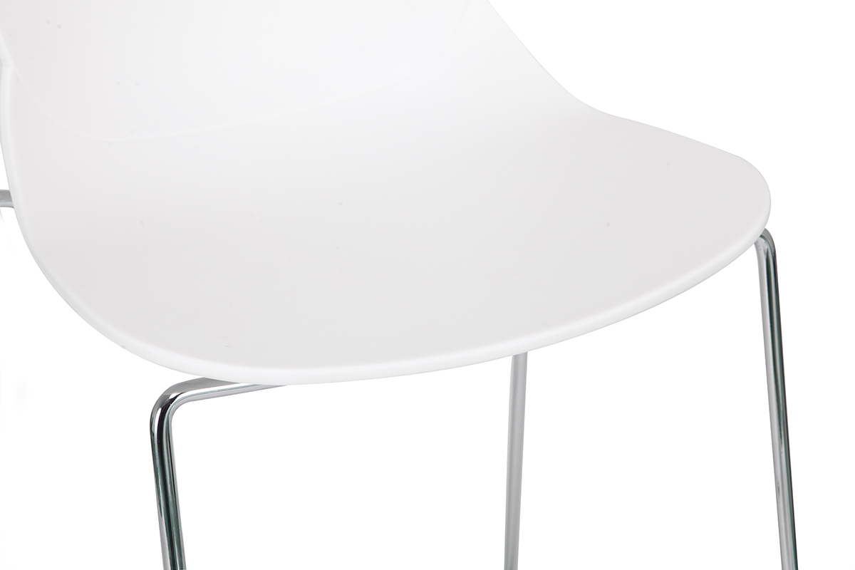 Design-Barhocker stapelbar wei 76,5cm - 2er-Satz TROCADERO