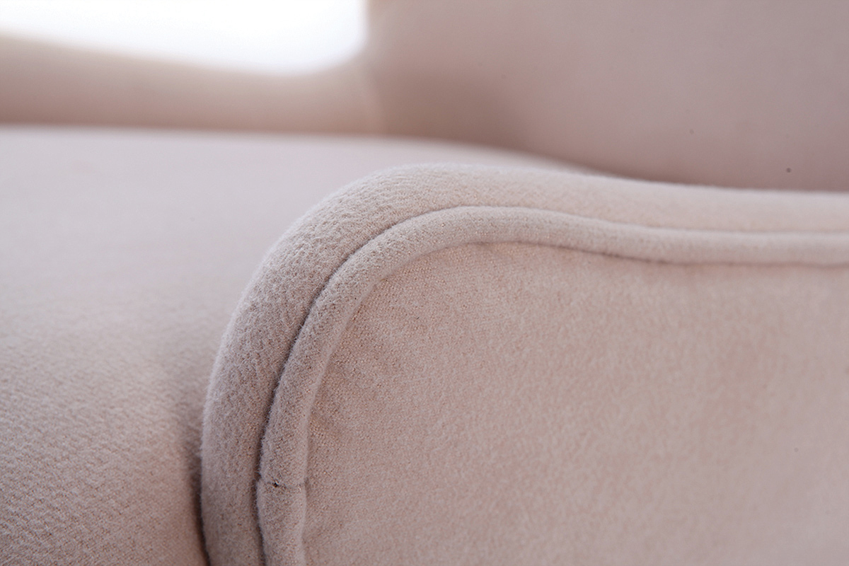 Design-Barhocker Stoff Beige Beine Nussbaum BJORG