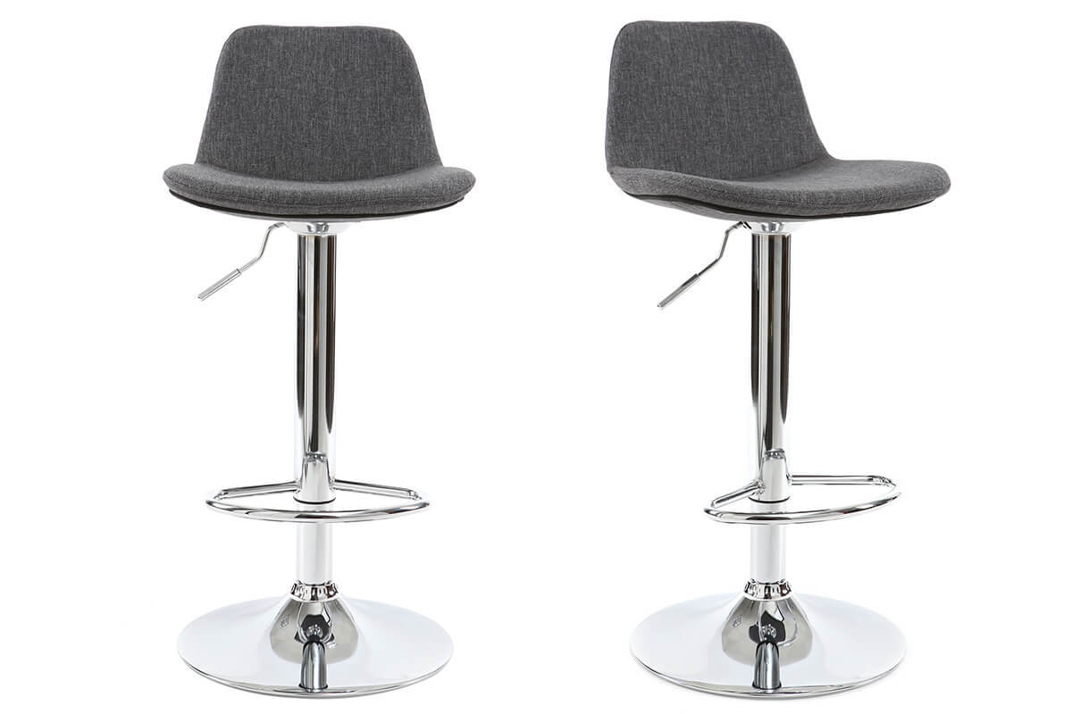Design-Barhocker Stoff Dunkelgrau 2er-Set ZACK