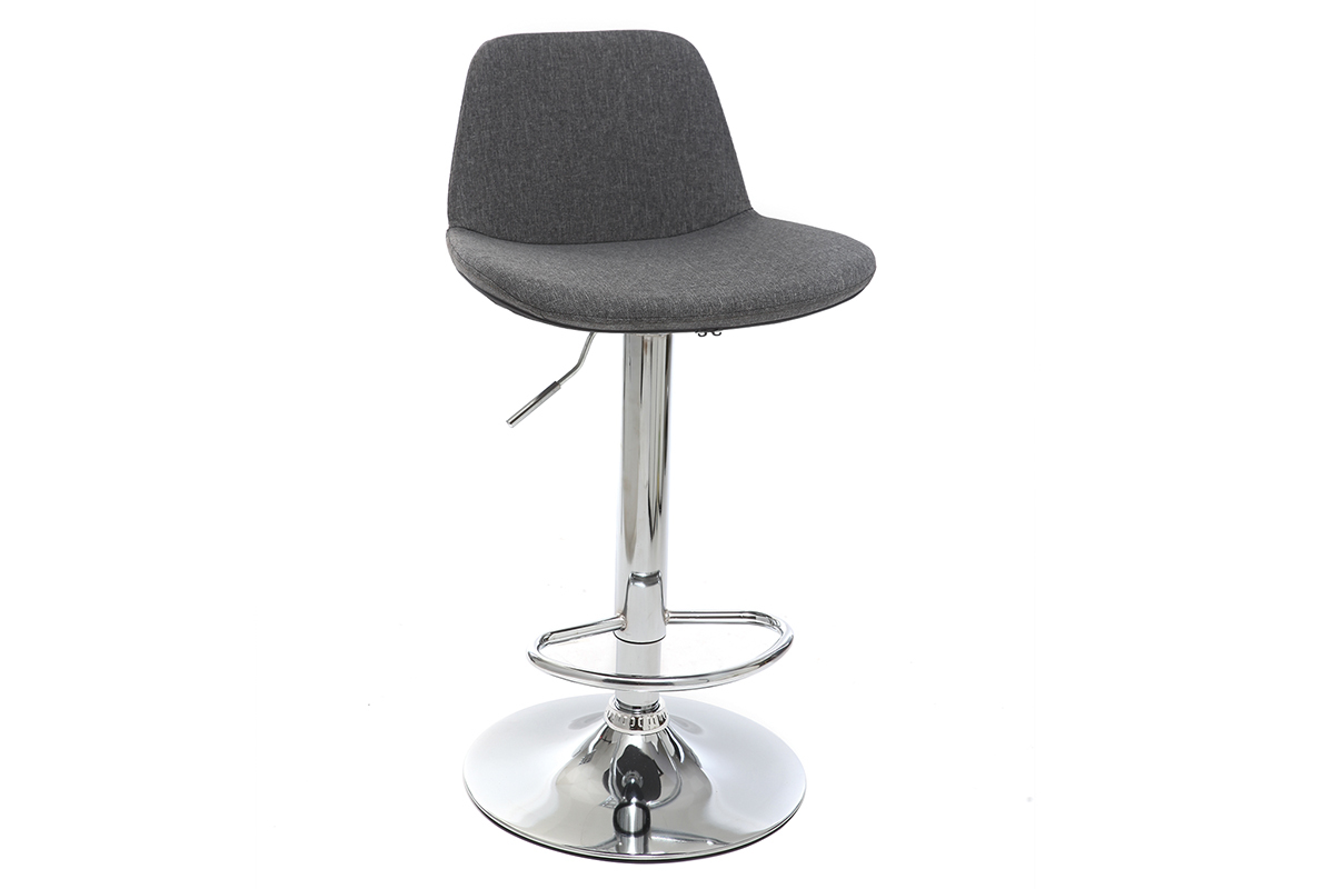 Design-Barhocker Stoff Dunkelgrau 2er-Set ZACK