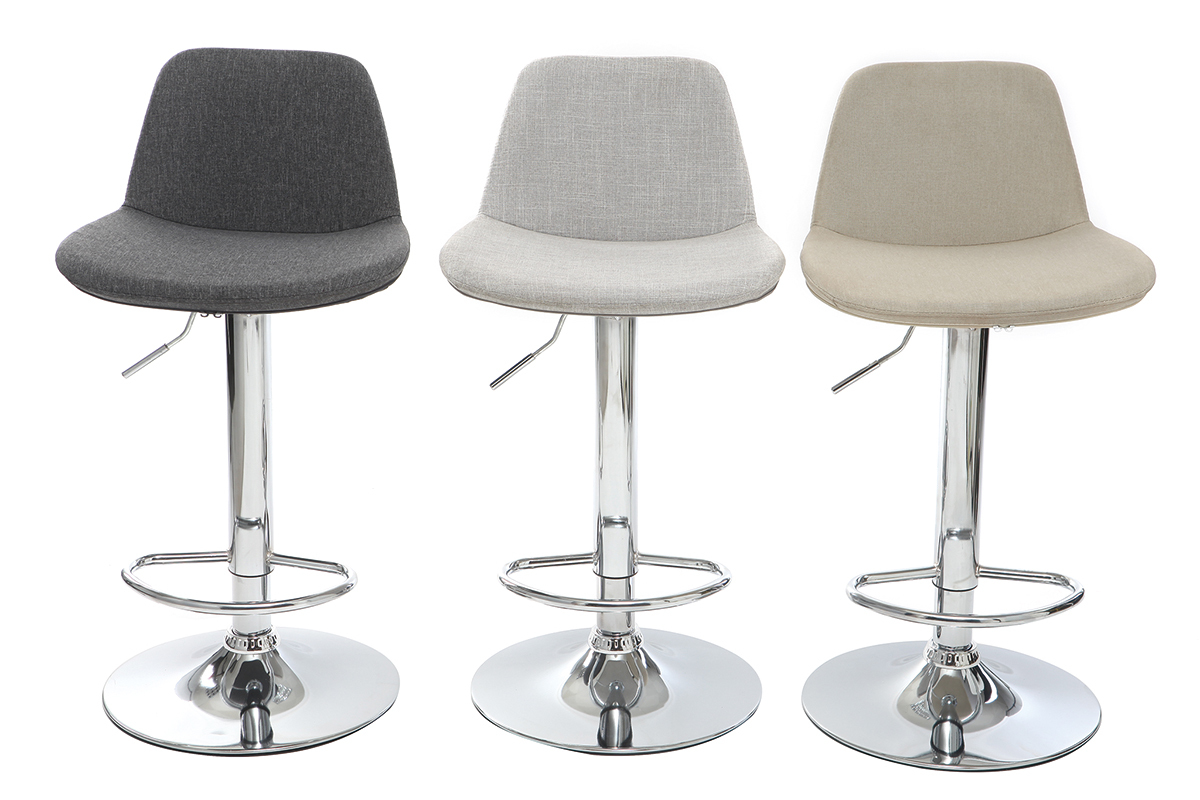 Design-Barhocker Stoff Dunkelgrau 2er-Set ZACK