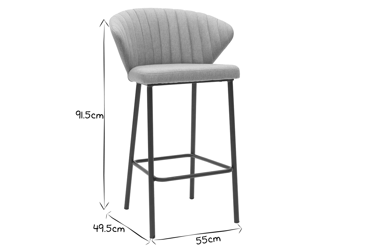 Design-Barhocker Stoff Grau 65 cm DALLY