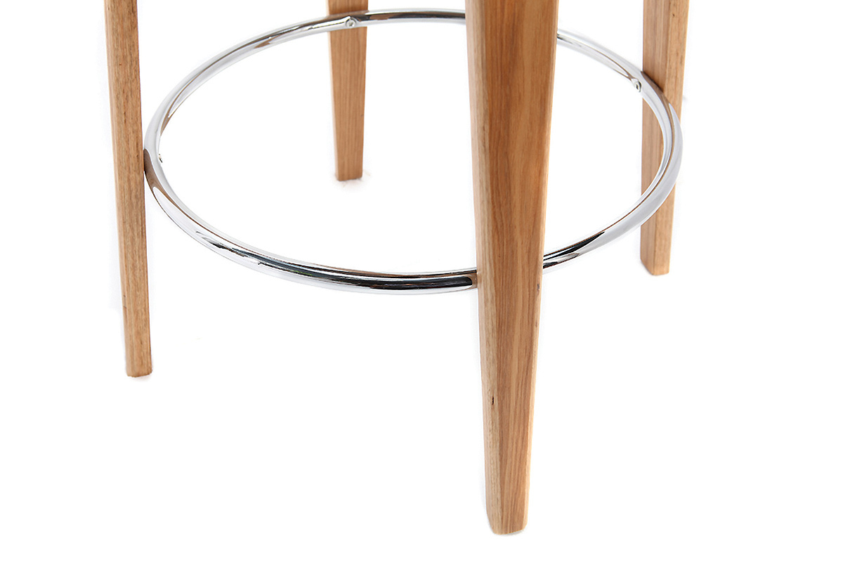 Design-Barhocker Stoff Grau Beine Eschenholz BJORG