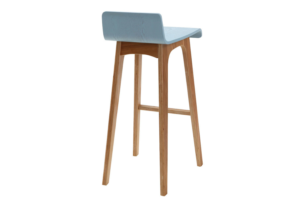Design-Barhocker / -stuhl Holz Blau skandinavisch BALTIK