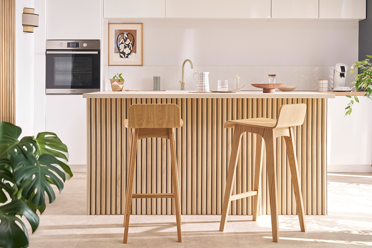 Design-Barhocker / -stuhl Holz naturell skandinavisch BALTIK