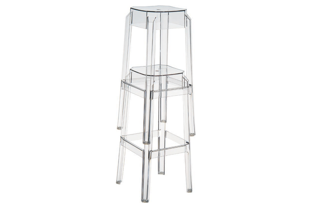 Design-Barhocker Transparent 65 cm 2er-Set CLEAR