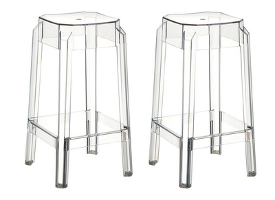 Design-Barhocker Transparent 65 cm 2er-Set CLEAR