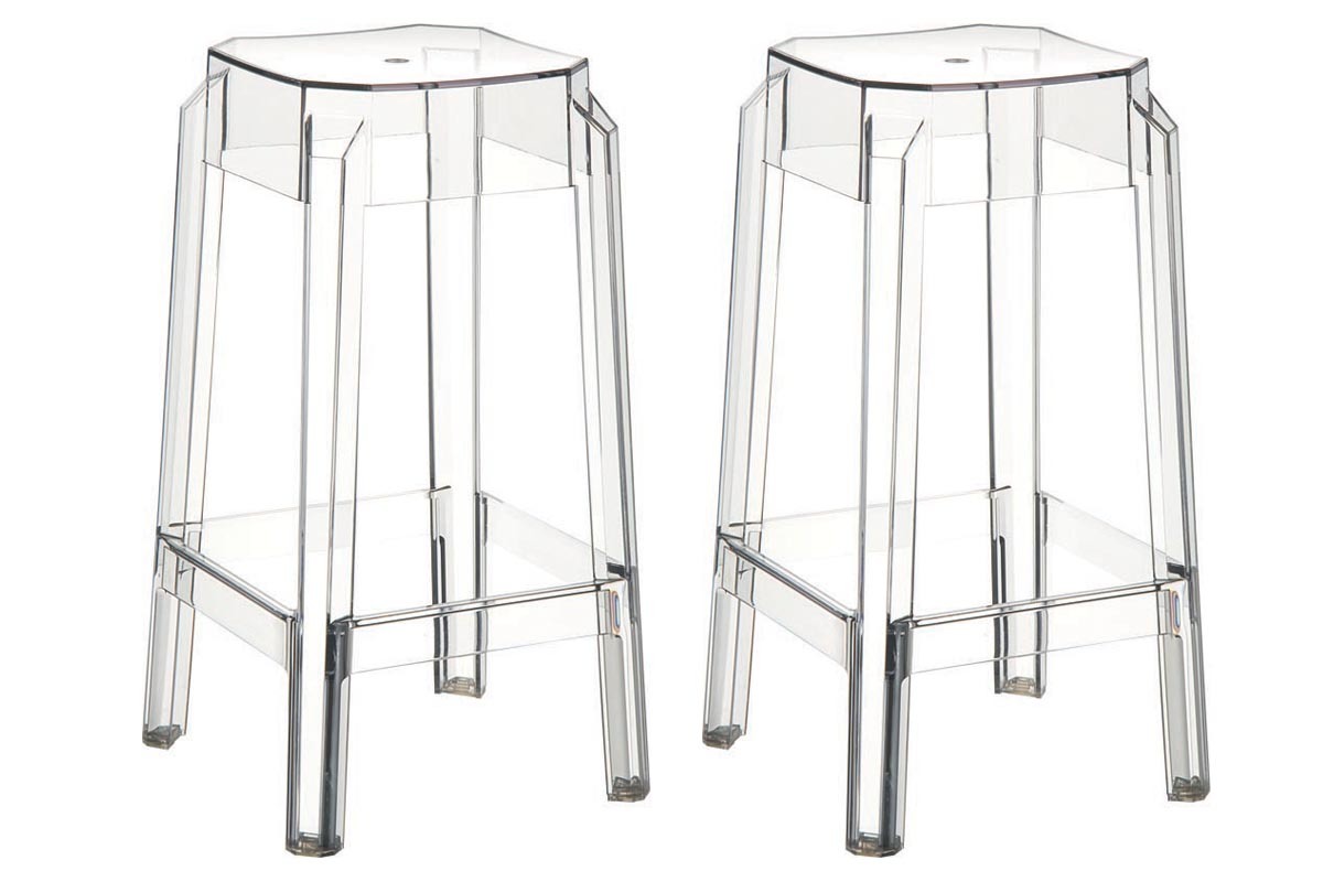 Design-Barhocker Transparent 75 cm 2er-Set CLEAR
