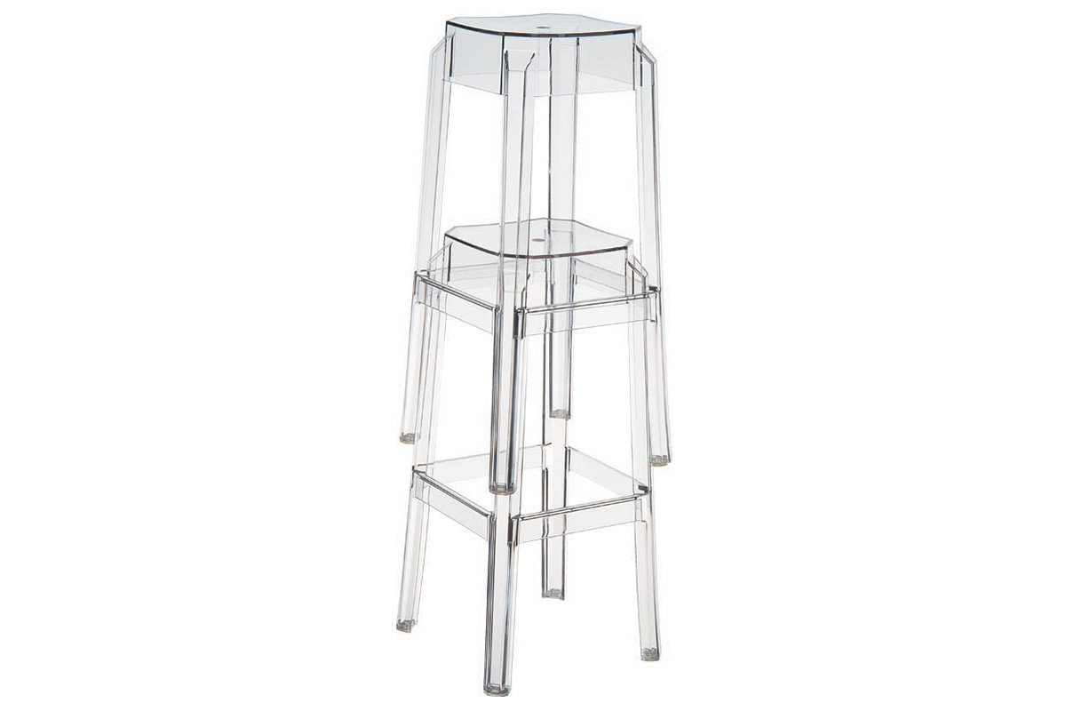 Design-Barhocker Transparent 75 cm 2er-Set CLEAR