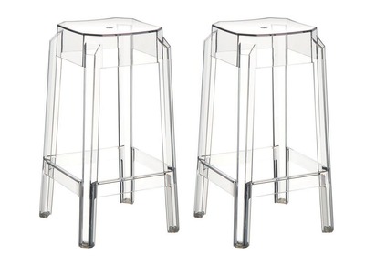 Design-Barhocker Transparent 75 cm 2er-Set CLEAR