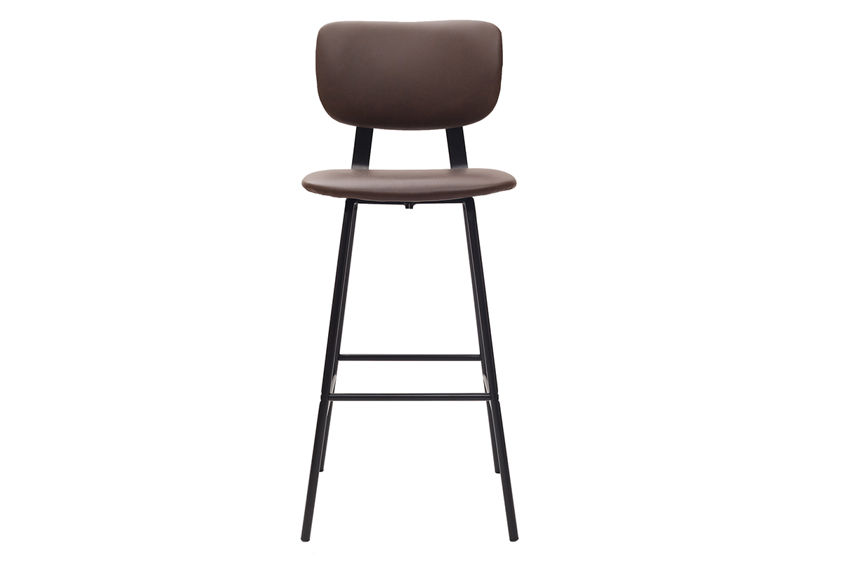 Design-Barhocker Vintage Dunkelbraun mit Metallbeinen 75 cm (2 Stk.) LAB