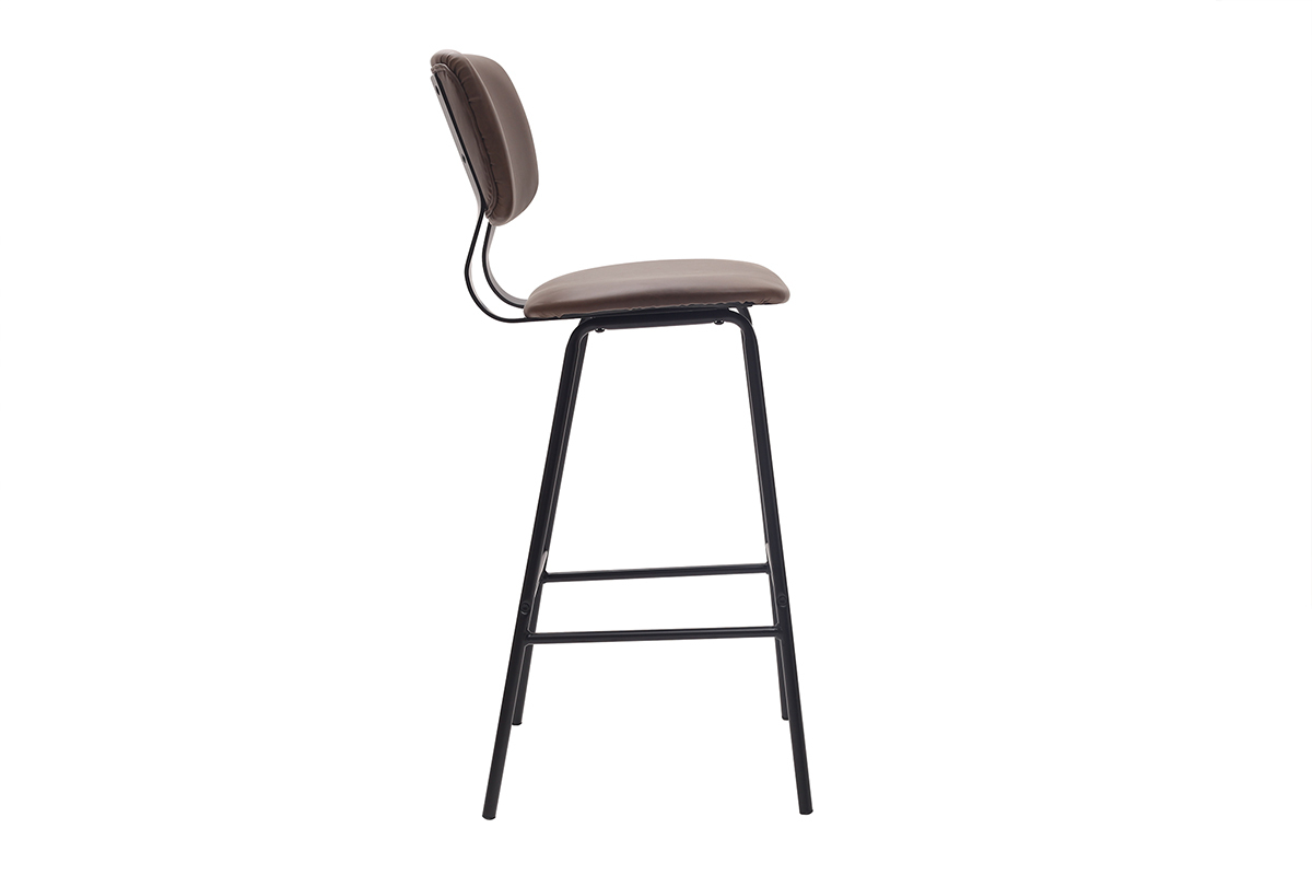 Design-Barhocker Vintage Dunkelbraun mit Metallbeinen 75 cm (2 Stk.) LAB