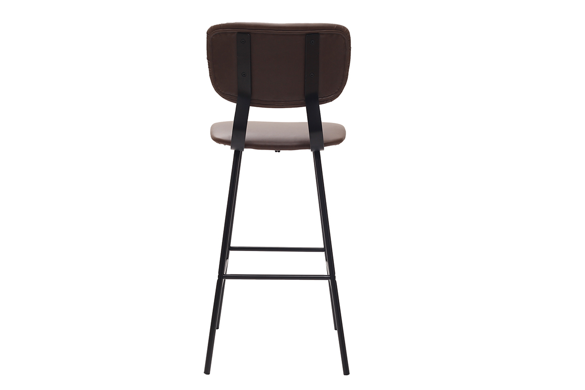 Design-Barhocker Vintage Dunkelbraun mit Metallbeinen 75 cm (2 Stk.) LAB