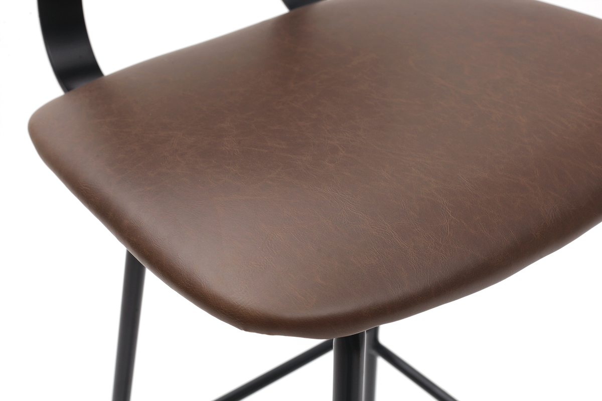 Design-Barhocker Vintage Dunkelbraun mit Metallbeinen 75 cm (2 Stk.) LAB