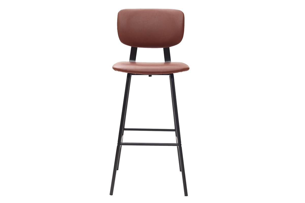 Design-Barhocker Vintage Hellbraun mit Metallbeinen 75 cm (2 Stk.) LAB