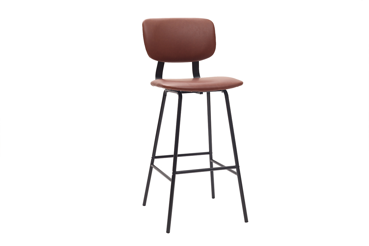 Design-Barhocker Vintage Hellbraun mit Metallbeinen 75 cm (2 Stk.) LAB