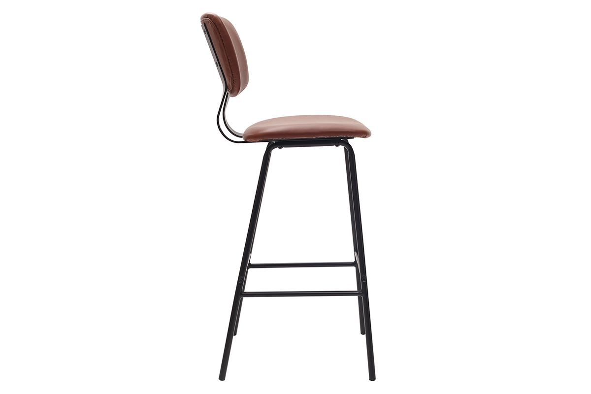 Design-Barhocker Vintage Hellbraun mit Metallbeinen 75 cm (2 Stk.) LAB