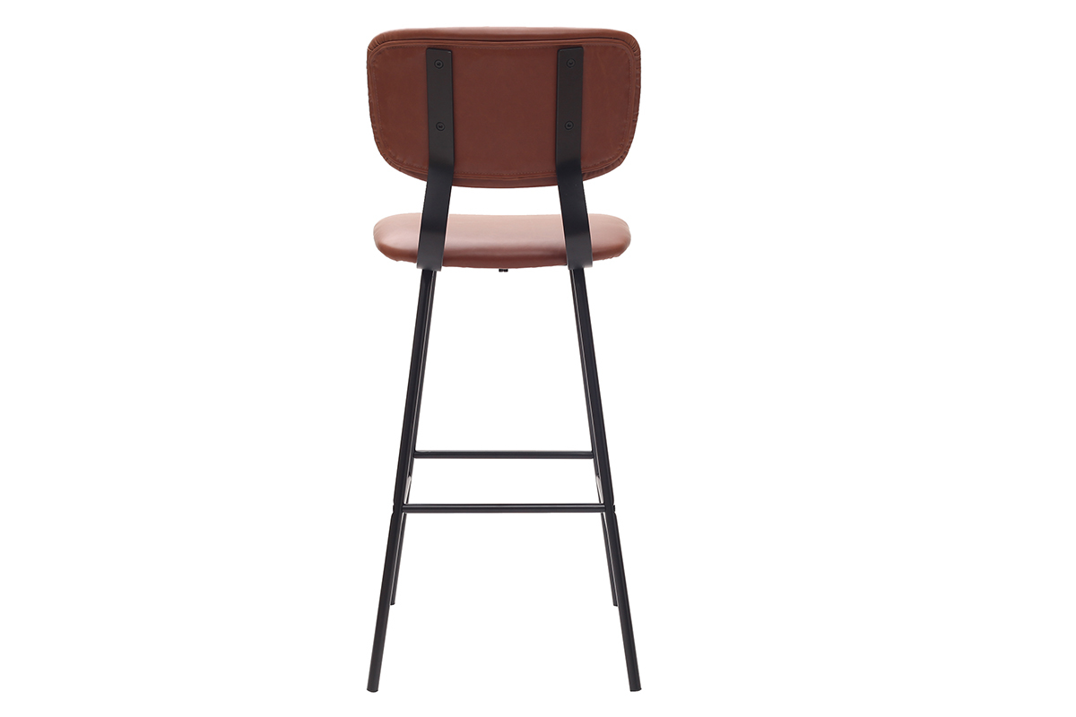 Design-Barhocker Vintage Hellbraun mit Metallbeinen 75 cm (2 Stk.) LAB