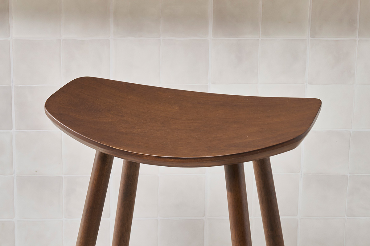 Design-Barhocker Walnuss H72 cm (2er-Set) DEMORY