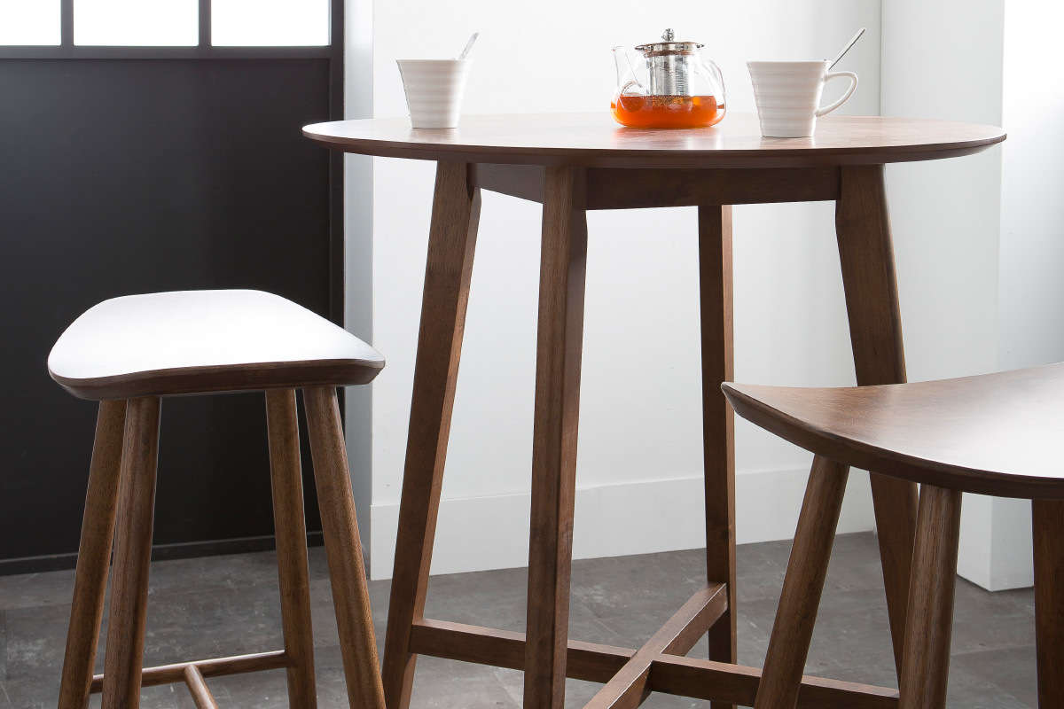 Design Barhocker Walnuss H72 cm DEMORY