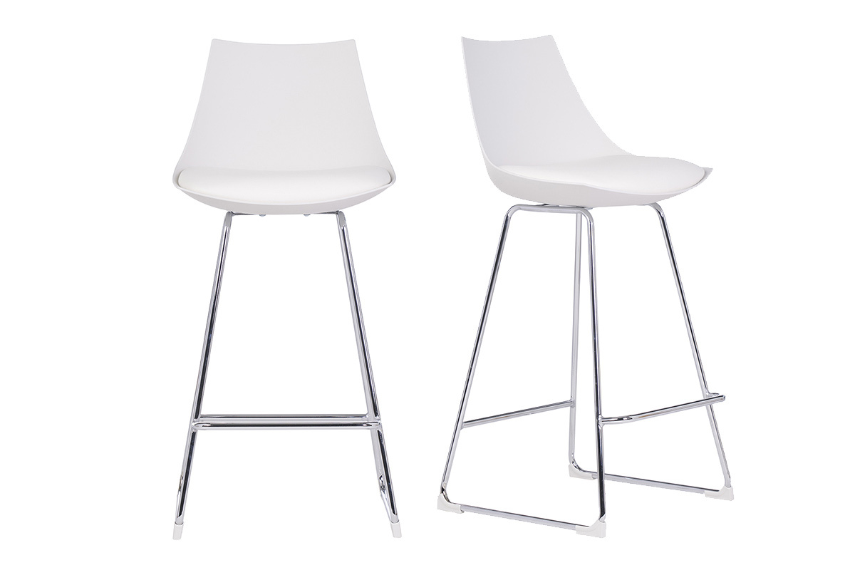 Design-Barhocker wei 65 cm (2er-Satz) JUNE