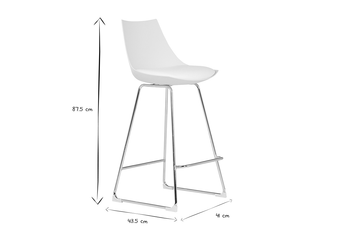 Design-Barhocker wei 65 cm (2er-Satz) JUNE