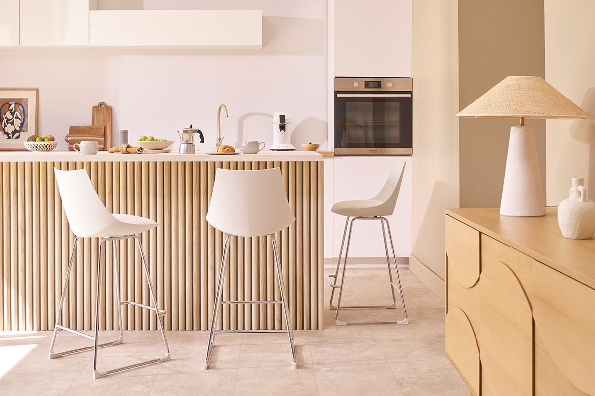 Design-Barhocker wei 65 cm (2er-Satz) JUNE