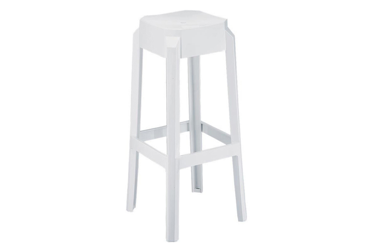 Design-Barhocker Wei� 75 cm 2er-Set CLEAR