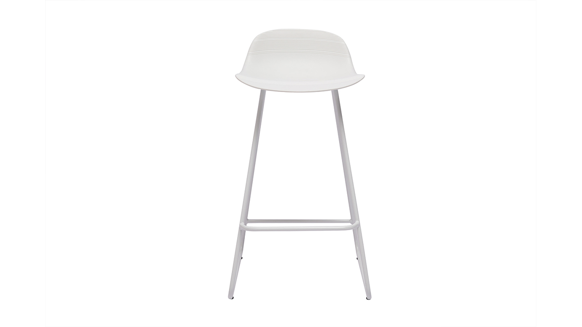 Design-Barhocker wei H65 cm (2er-Satz) ELLA