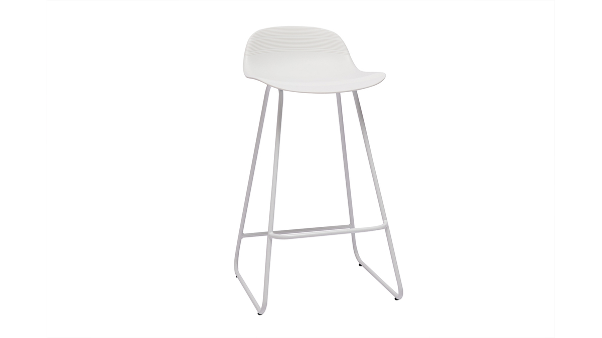 Design-Barhocker wei H65 cm (2er-Satz) ELLA