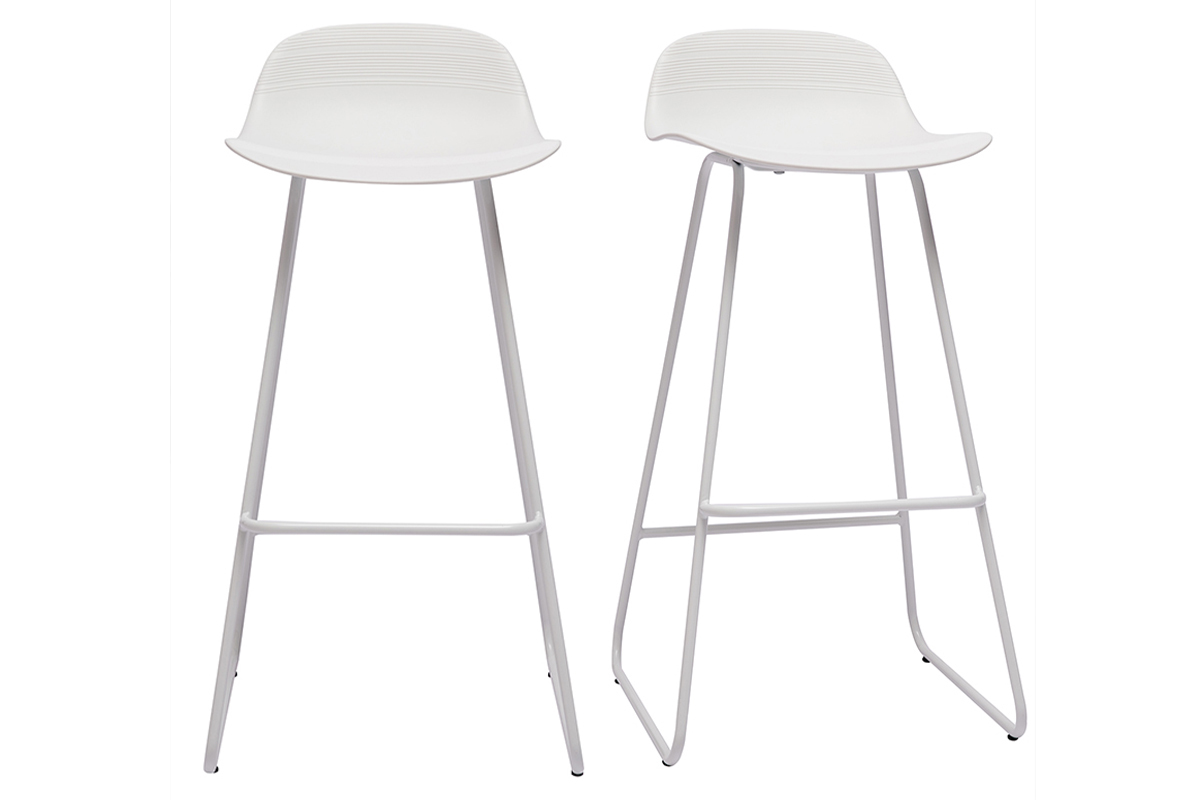 Design-Barhocker Wei H70 cm (2er-Set) ELLA
