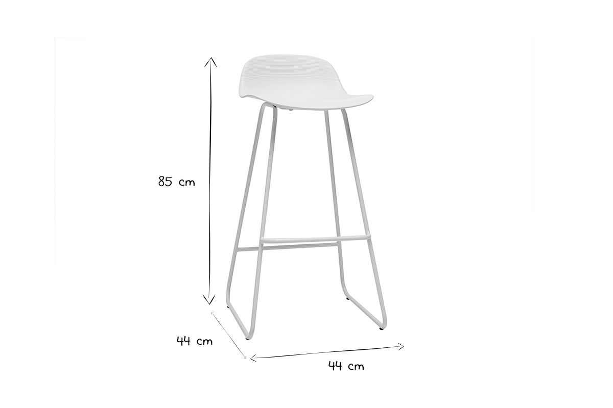 Design-Barhocker Wei H70 cm (2er-Set) ELLA