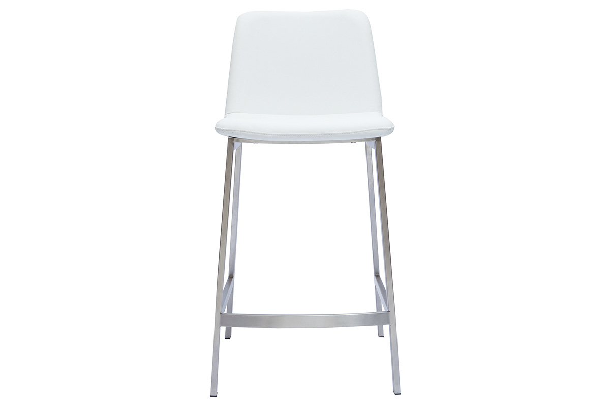 Design-Barhocker wei Metallfu aus gebrstetem Edelstahl 66 cm (2er-Set) ARSENE