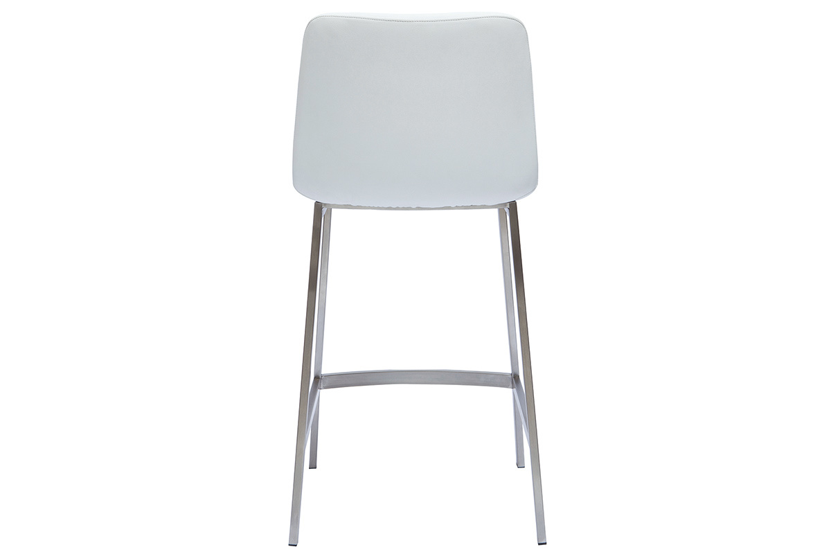 Design-Barhocker wei Metallfu aus gebrstetem Edelstahl 66 cm (2er-Set) ARSENE