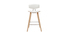 Design-Barhocker weiß mit hellem Holz H 69 cm (Zweierset) VASCO